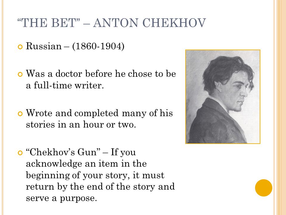 The bet by anton chekhov theme essay